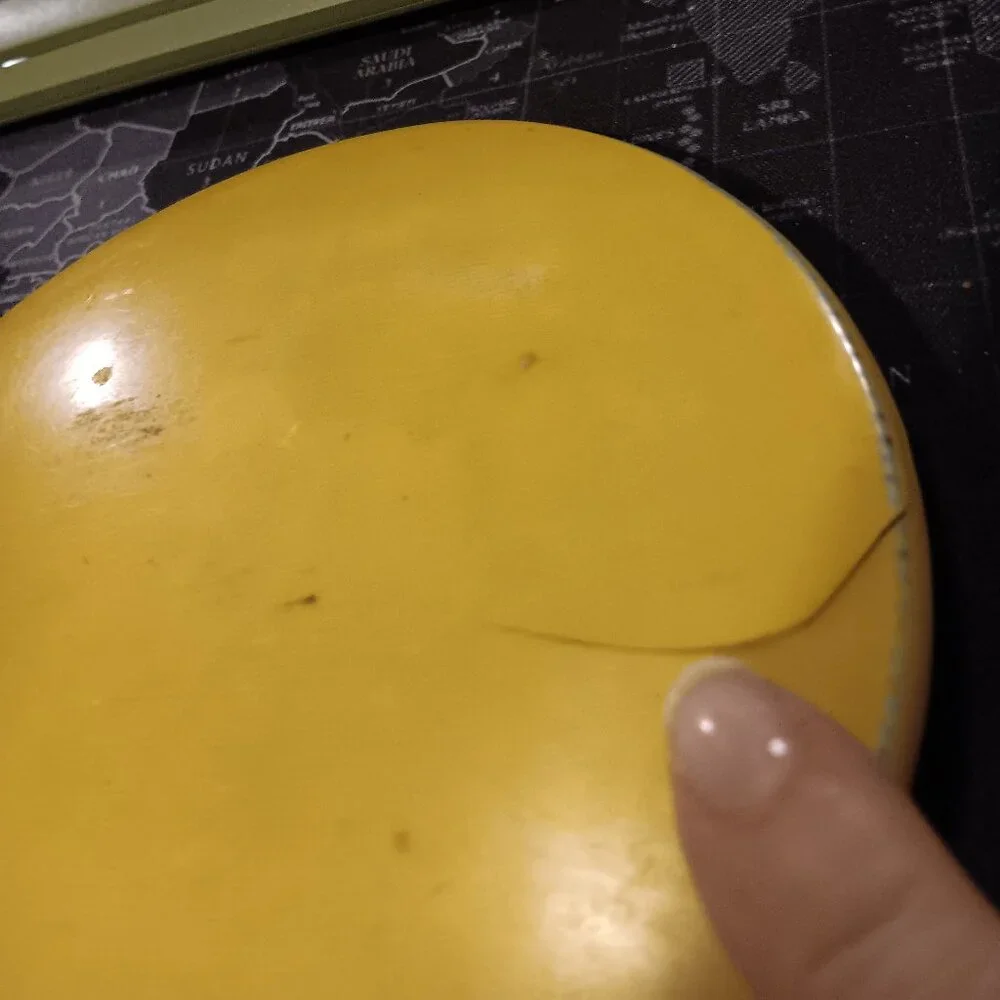 Vintage Celluloid Round Beveled Vanity Hand Mirror ***READ***